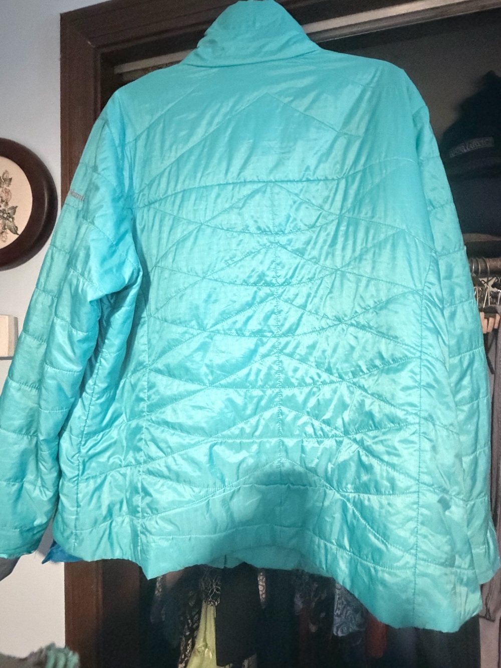 Columbia Aqua Blue Quilted Puffer Jacket - Picture 3 of 6